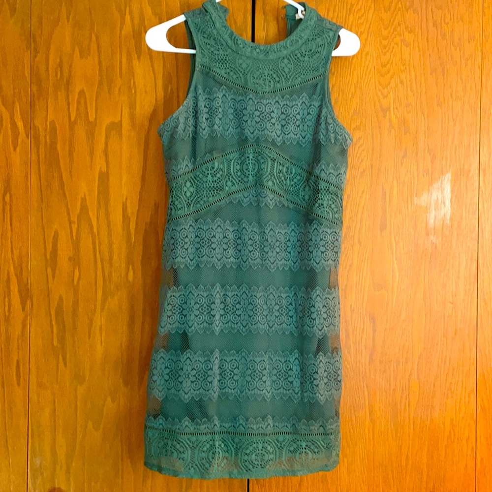 Green lace dress